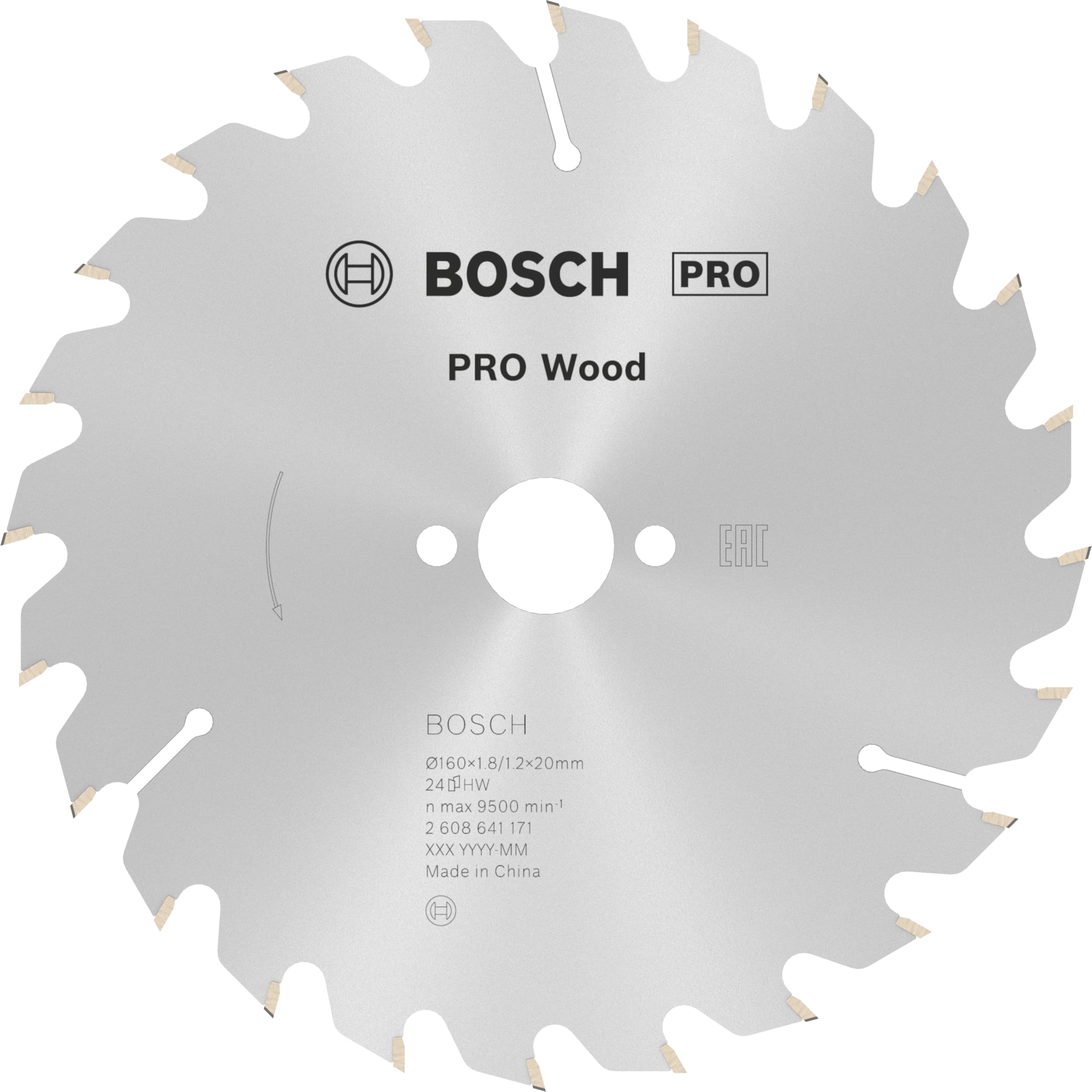 Bosch 1x PRO Wood Circular Saw Blade for Corded Hand-Held Circular Saws (for Softwood, Hardwood, Ø mm, Professional Accessory Hand-Held Circular Saw)