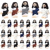 Bememo 25 Pcs Mini Jesus Figurines Bulk Original Design Rubber Mini Jesus Figures to Hide and Seek Religious Gifts Sunday School Baptism Easter Egg Filling(Morandi Color)