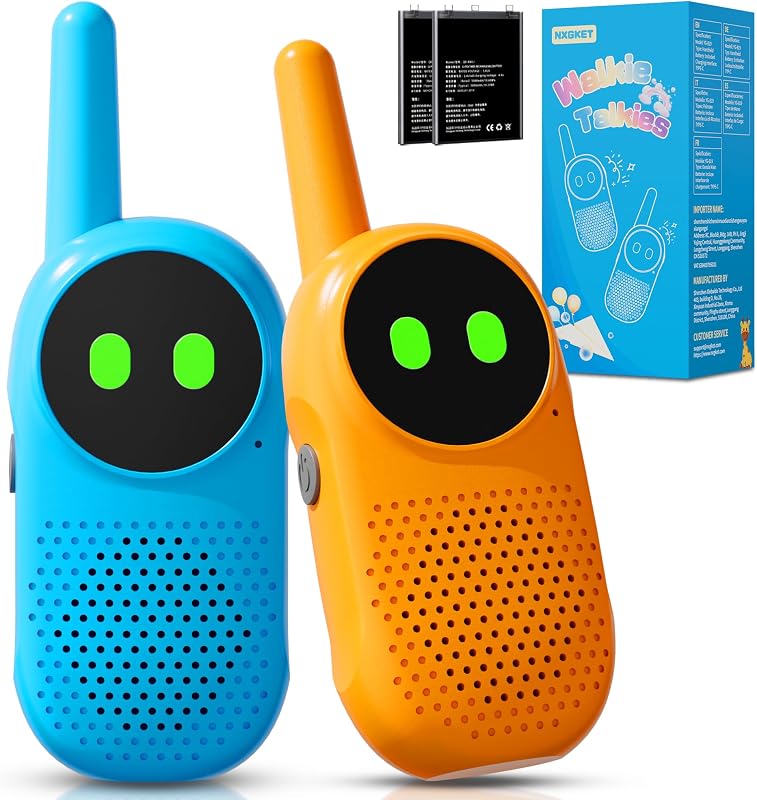 Walkie Talkie Kinder ab 3 4 5 6 7 8 Jahre, NXGKET 2er Set Aufladbar Walkie Talkies, Funkgerät Radio Walki Talki, Spielzeug Geschenke für 3–12 Jährige Junge Mädchen zum Geburtstag Weihnachten Ostern