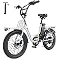 isinwheel U7 Electric Bike for Adults, 20 mph Cargo Ebike 1000W Peak Adult Electric Bicycles, 55 Miles Range E Bike, 48V 10.4Ah Removable Battery, 7 Speed Gearshift, 20" Step Thru Ebikes for Adults