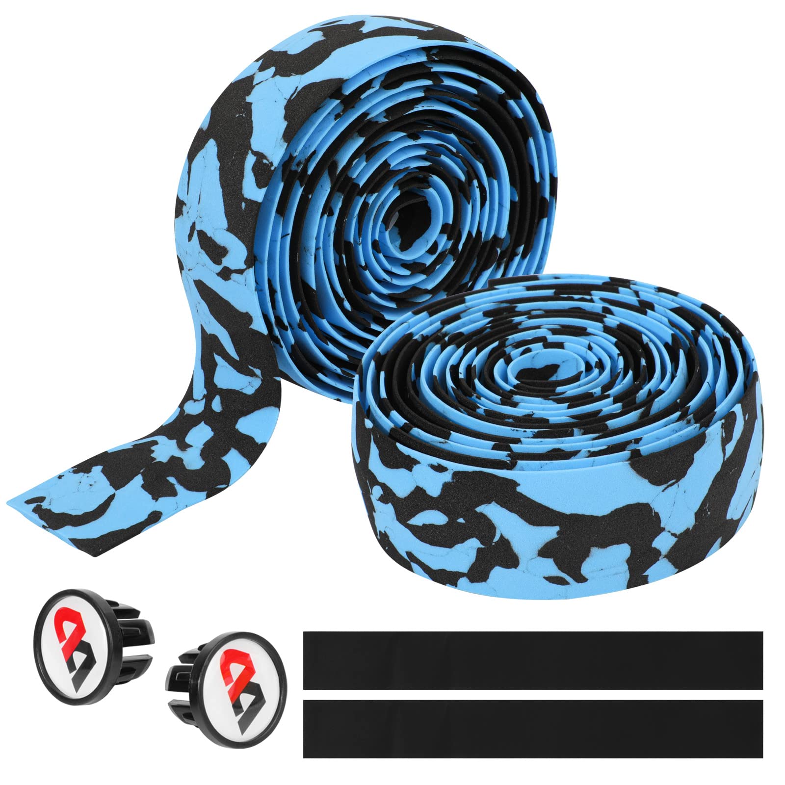 Oumers Cycling Handle Wraps, 2 Rolls Road Bike Handlebar Tapes Grip Tape for Handles Extended High Elastic Non-slip Bicycle Handlebar Strap