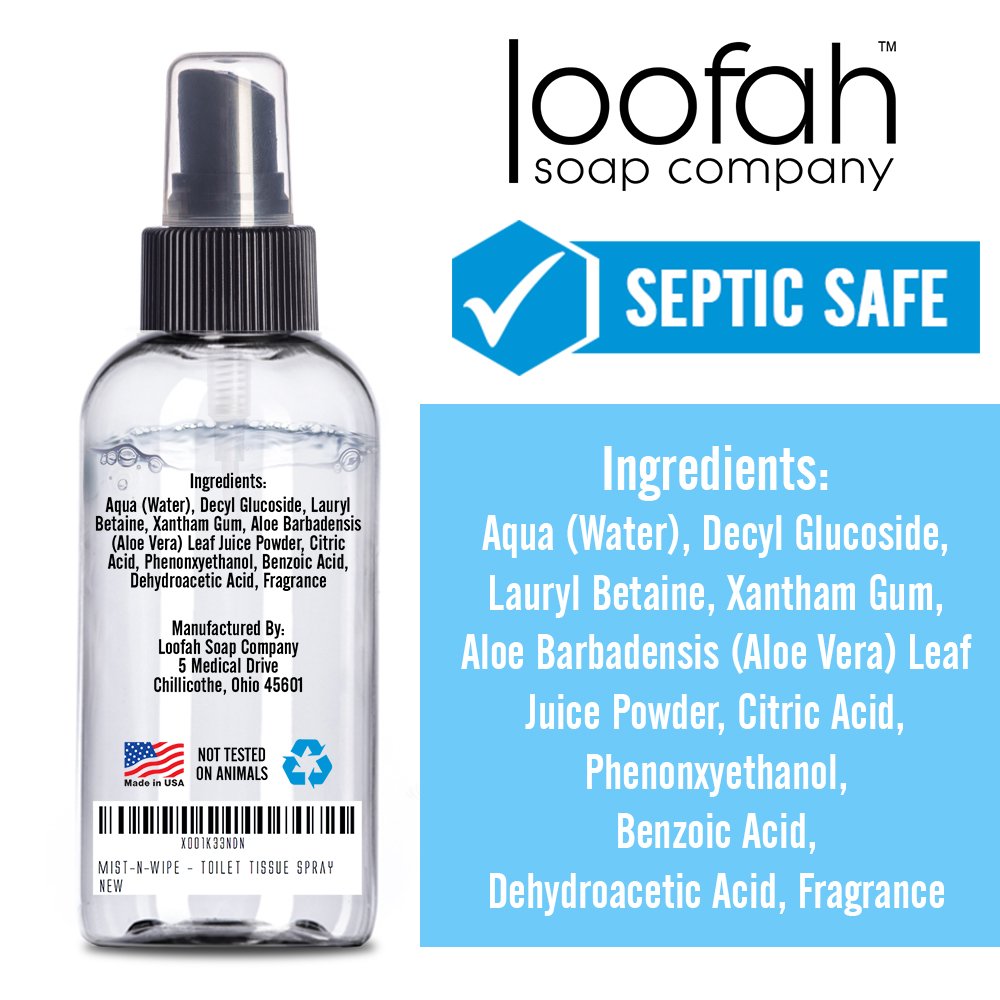 2 PACK Toilet Tissue Spray Mist N Wipe Better Than Flushable