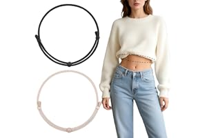 SUOSDEY 2pc Women Tuck Band for Cropping Shirt Sweater, Stretch Tucking Shirt Belt Adjustable Elastic Crop Band for Top