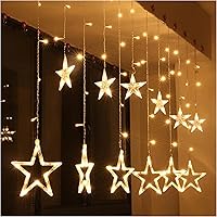 The Purple Tree Decorative Star Curtain LED Lights for Christmas , Wedding - 2.5 Meter (1 Curtain, 138 LED, 6+6 Star…