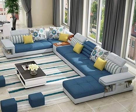 Modern Luxury U Type Fabric Sofa Amazon Ca Home Kitchen