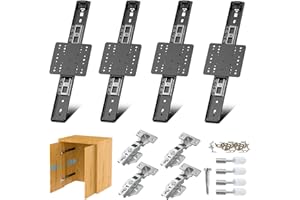 LOODMEO Sliding Hidden Door Track, Pocket Door Hardware, Smooth Gliding Pocket Door Slides with Hinges for Cabinet and Recessed Doors (12 in, Set, 2)