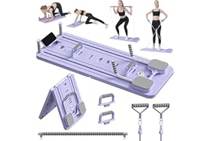 JANUA Pilates Board - Pilates Reformer Set, Multi-Purpose Foldable Pilates Reformer Board for Home, 5 in 1 Pilates Sliding Board