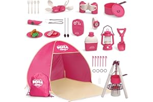 KOALA DIARY Kids Camping Set – an Outdoor Campfire Toy Set Featuring a Tent, Oil lamp, Stove, and More,Gift Idea for Girls Age 3+ Year Old Birthday Christmas