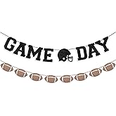 FAKTEEN Game Day Banner with Football Garland Banner for Football Party Decorations Sports Theme Festival Birthday Baby Shower Decoration Supplies