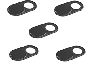 Foretra - Ultra Thin Metal Webcam Slide Cover | Privacy for Your Laptop/Tablet | 5-Pack (Black)