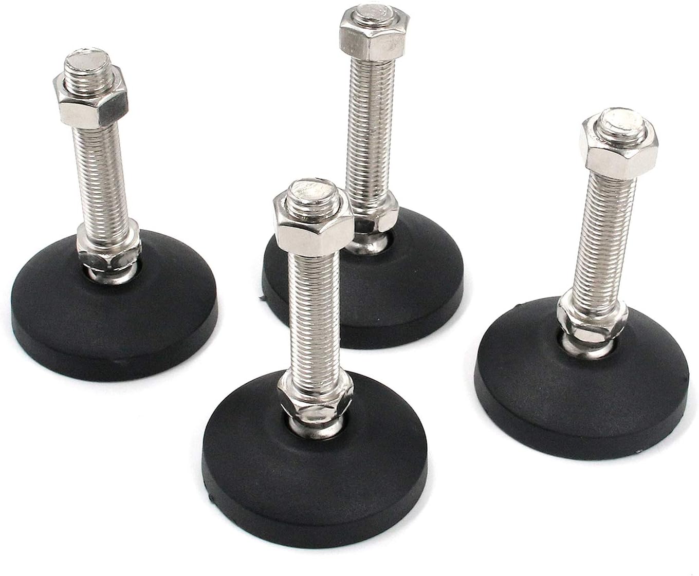 MTMTOOL 4Pcs M16 Thread Heavy Duty Adjustable Table Desk Leveling Foot Leg 3" Dia Furniture Glides Leveler - Anti-Slip Floor Protectors