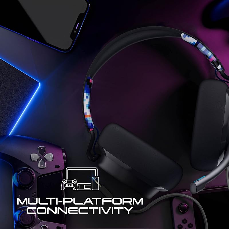 SLYR Pro Casque de Gaming Multiplateforme Supra-Auriculaire Filaire, Perception Sonore Optimisée, Microphone IA, Compatible Xbox + PlayStation + PC - Bleu