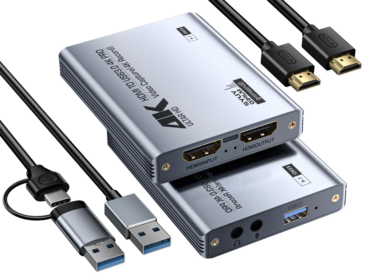 Photo 1 of Fulfalic Video Capture Card, Audio Video Capture Card, USB 3.0 Capture Card 4K HDMI Loop-Out, 1080P 60FPS/2K 30FPS Videogame Capture for Streaming, Works forPS5/Switch/Camera/PC