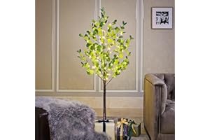 SPIRIT STAR CHRISTMAS CENTER Lighted Eucalyptus Tree 5FT 162 LED Artificial Tree for Decor Inside and Outside Home Patio Wedding Festival Christmas Decoration Warm White