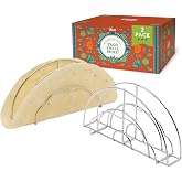 Chef Tacos Taco Shell Mold, 2 Pack Stainless Steel, Oven, Air Fryer &amp; Stove | Flat Bottom Design, Fits 6-8" Tortillas, Great for Frying &amp; Air Fryer, Taco Shaper, Game Night Taco Supplies, Reusable