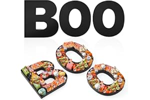 Datyiiha Halloween Boo Fillable Cardboard Tray for Charcuterie 12.6'' Halloween Charcuterie Paper Box for Halloween Boo Party Favor Cookies Goodie Candy Cupcake Box Party Supplies (Black)