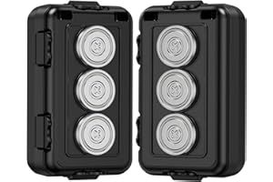 TOSICAM Magnetic Key Box, Hide A Key Magnetic Car Key Holder Key Hider, Waterproof Hidden Key Holder Car Key Case for Outdoor Travel, Magnetic Key Box for Under Car Vehicles (2, Black)