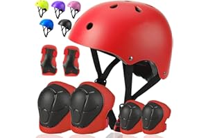 ArgoHome Toddler Kids Bike Helmet Set - Adjustable Cycling Helmet with Knee, Elbow Pads & Wrist Guards Sport Protective Gear 