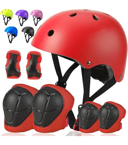 Kids 7 In 1 Helmet And Pads Set Adjustable Kids Knee Pads Elbow Pads Wrist Guards For Scooter - View #9