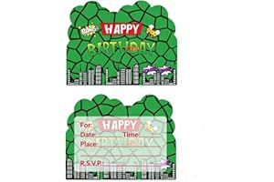 20PCS Birthday Invitations, Unisex Design, Perfect for Kids' Parties, Games and All Children's Birthday Celebrations