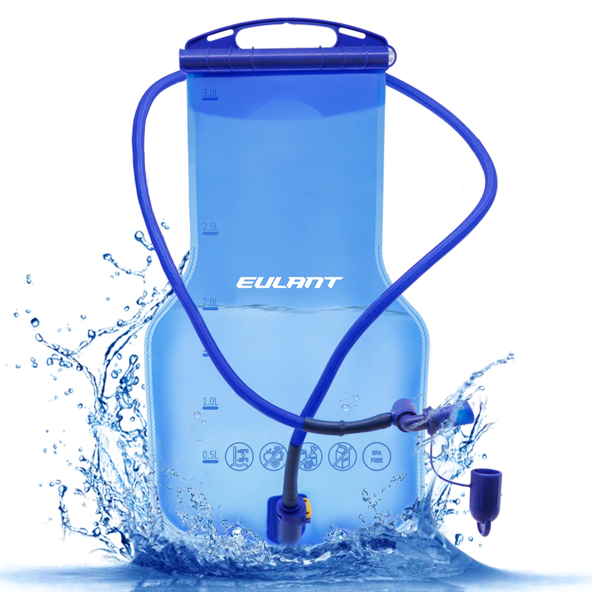 Hydration Bladder 1L / 2L / 3L BPA-free Water Bladder Adjustable Capacity Sports Hydration Pack for Running Hiking Cycling Hydration bag TPU with Protective Pipe Cover