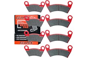 EZAPEX Upgraded Polaris Brake Pads Front and Rear Compatible With 2012-2018 Ranger XP 900, 2008-2013 500 700 800, 2014-2017 Diesel, 2010-2015 EV - 4 Sets Ceramic