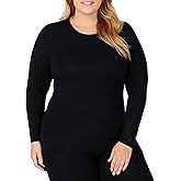 Cuddl Duds Women's Softwear with Stretch Long Sleeve Crew Neck Top -Layering Top with Smooth Fabrication, Body-Hugging Fit