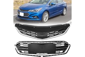 DIBON AUTO Front Bumper Upper Lower Grille Compatible For Chevy Cruze Mesh Grill 2016 2017 2018
