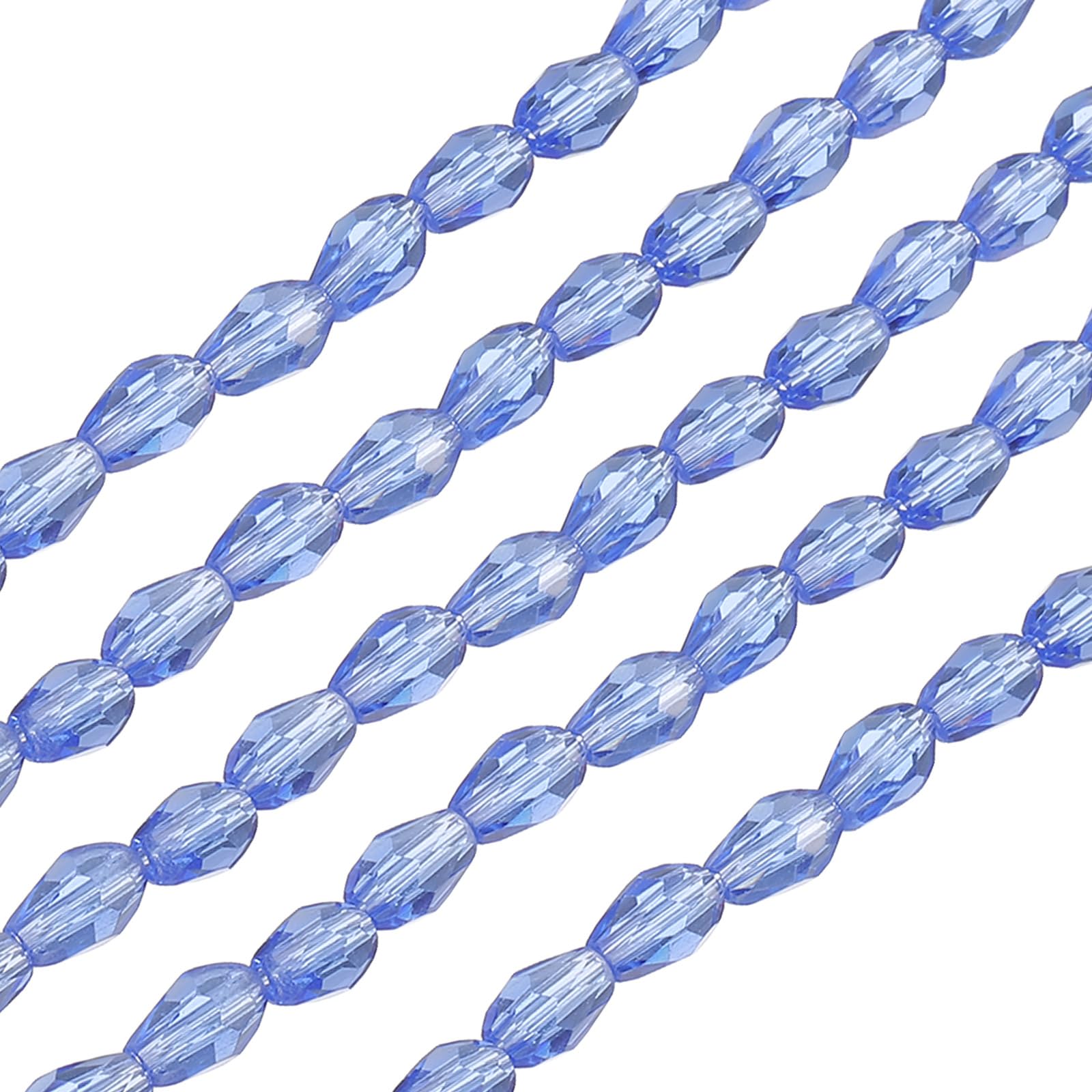 PATIKIL Teardrop Faceted Beads, 325 Pcs Clear Light Blue Bicone Birthstone Bead Glass Crystal Assortments Vertical Hole Shape for DIY Crafting Bracelet Necklace Jewelry Making, 4x6mm — image 1