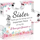 iLifemate Sister Birthday Gifts, Valentines Day Gifts for Sister - Acrylic Puzzle Piece Plaque 4.7×3.8 inch, Sister Gifts from Sister, Sister in Law Gifts, Best Sister Ever Gift