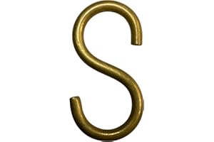 RCH Hardware SH-BR13-65 Brass S-Hook, 4 Gauge, Antique Brass (2 Pack)