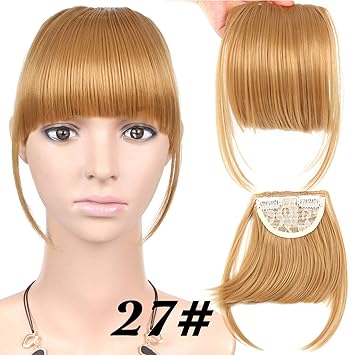 Amazon Com Fake Bangs Clip Ons 6 Inches Straight Short Front