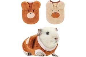 KAMA BRIDAL 2 Pack Guinea Pig Clothes Rabbit Warm Vest Chihuahua Sweater Flannel Fleece Pet Costume T-Shirt for Small Animal Kitten Ferret Chihuahua Puppy