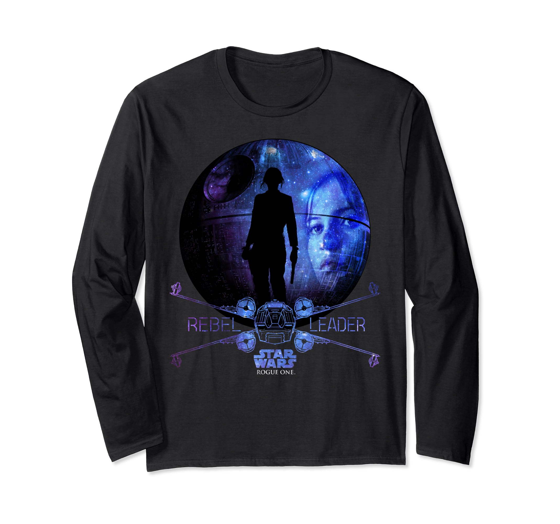 Star Wars Rogue One Jyn Erso Death Star Galaxy Long Sleeve T-Shirt