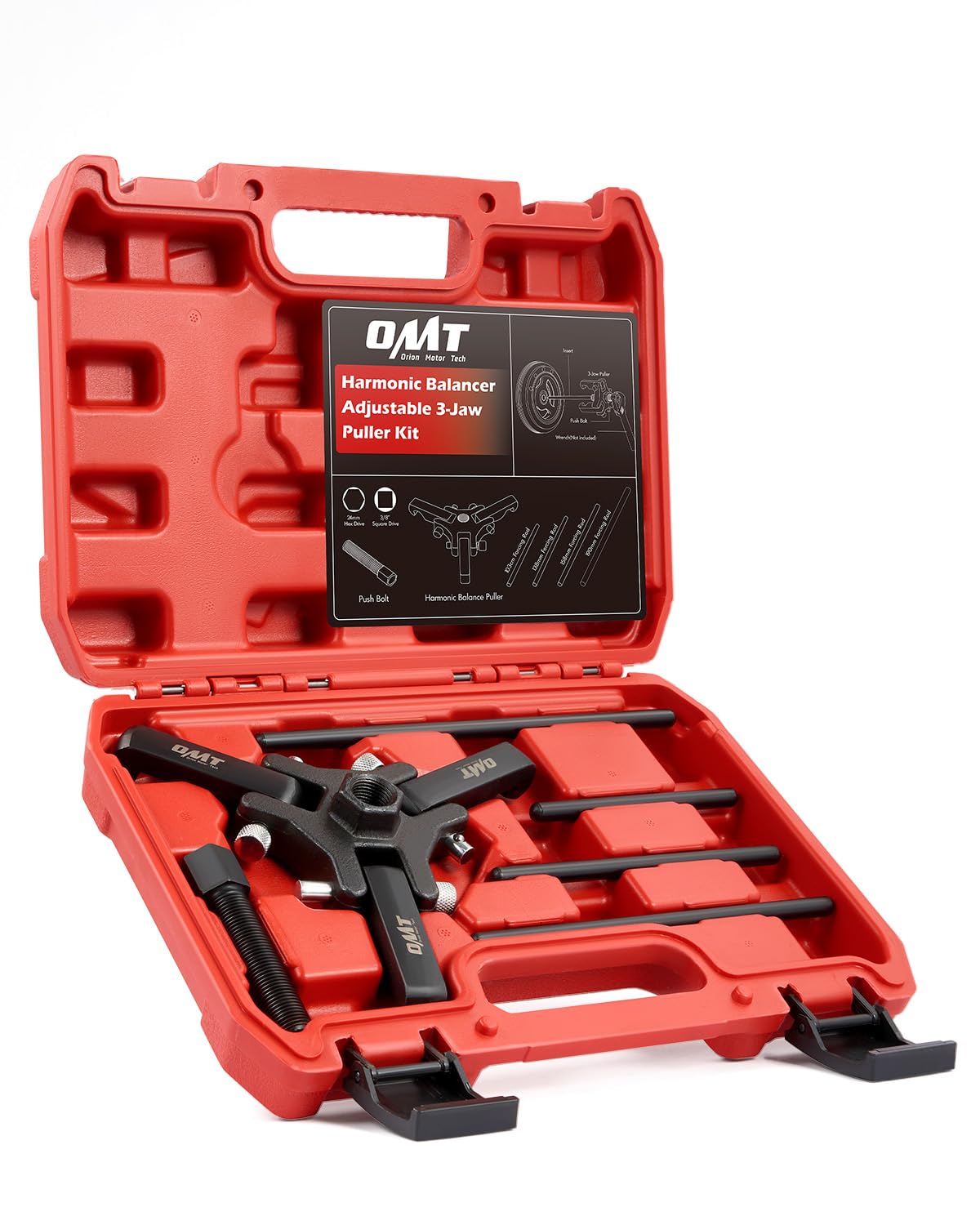 Photo 1 of Orion Motor Tech Harmonic Balancer Puller Kit, Adjustable 3-Jaw Puller Set for Removing Harmonic Dampers & Balancers, 3-Jaw Pulley Puller Set Compatible with Chevy GM Chrysler Cadillac Ford More