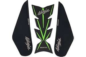 NIGHT CAT Compatible Ninja 400 Ninja 500 Motorcycle Fuel Tank Pad Kit Side Fuel Knee Guard Sticker Fuel Tank ProtectorGreen）
