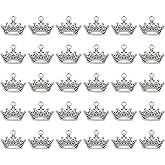 PATIKIL 60pcs Crown Charm Mini Crown Pendant Charm Bulk Metal DIY for Jewelry Making Bracelets Queen