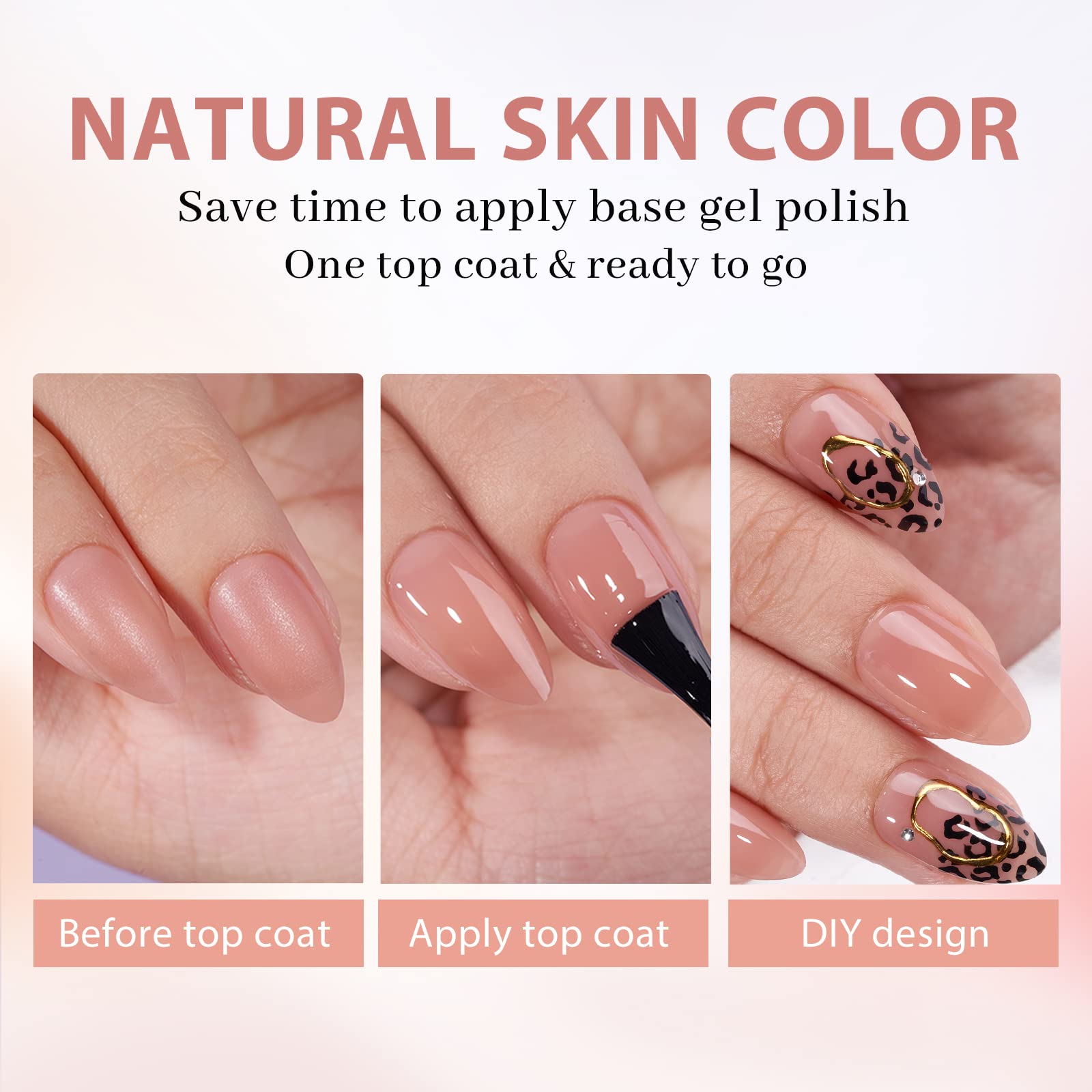 BTArtbox Almond Nail Tips Short - Soft Gel Press on Nails Short Natural XCOATTIPS with Tip Primer Cover, Stronger Adhesion Soak Off Almond Fake Nails for Easy DIY Nail Art - Image 3