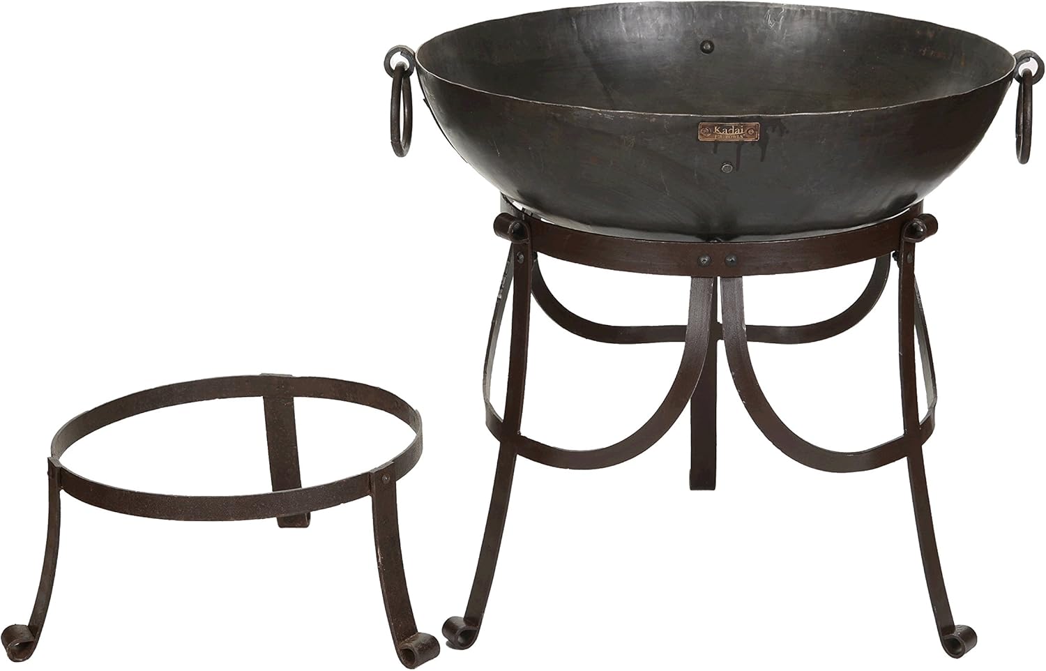 Wilstone Kadai Fire Bowl Fire Pit with High and Low Gothic Stands (80