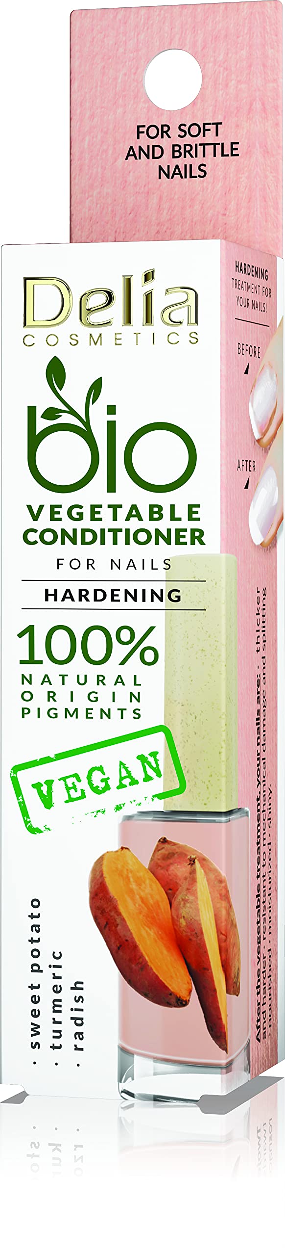 Delia Cosmetics - Bio Nail Oil - Vegan Nail Conditioner - Accelerating the Growth of Nails - Natural Ingredients - Nourishes, Protects, Moisturizes and Gives Shine - 11 ml