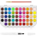Watercolor Paint Set, Taotree 48-Color Watercolors Cake & a Brush a Refillable Water Brush Pen, Portable Water Colors Paints 