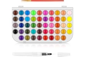 Taotree Valentines Day Gifts for Kids Adults, Easter Basket Stuffers, 48 Colors Watercolor Paint Set, Art Supplies Drawing Kit Painting Supplies Brush, Gifts for Teens Girls Boys Artists