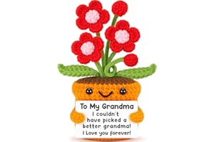 AGANTREE ART Christmas Birthday Gift for Grandma Gigi Nana from Granddaughter Grandson Thanksgiving Gifts– I Love You Forever Crochet Flower Birthday, Christmas, Grandparents Day for Grandma Handmade Decor