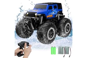 STEMTRON Amphibious Remote Control Car Toys for Boys 2.4GHz 1:16 All Terrain Off-Road RC Car Waterproof RC Monster Truck Kids Pool Toys Remote Control Boat Gifts for Kids Boys