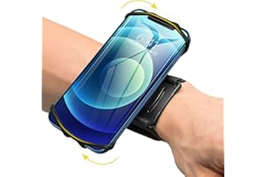 VUP Wristband Phone Holder, 360° Rotatable Forearm Armband for iPhone 15/14/13/Pro Max/Pro/Mini/12/11/SE 2020/Xs/XR/X/8/7/Plus, Fits All 4-6.7 Inch Smartphones (Black-Small)