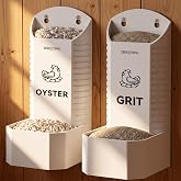 Oyster Shell and Grit Feeder Combo 2-Pack Hanging Gravity Chicken Feeder | ABS Material, Easy to clean,Rust-Resistant, Sturdy and Durable, Coop Accessories