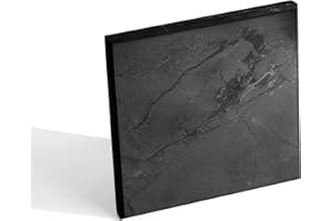 Karelian Heritage Protection Blocker Shungite Tile 4x4 inches (10x10 cm) | Big Decorative Mineral Square Stone Tile 4 inches | Shungite for Cell Phone | Meditation, Reiki Healing, Energy Balance SP08