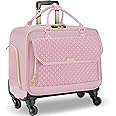 Arcoyard Rolling Laptop Bag, Briefcase for Women with 4 Spinner Wheels and Telescopic Extendable Handle, Roller Computer Bag for Work Travel Carry On Luggage, TSA Friendly Design, Pink