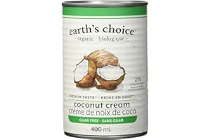 Earth's Choice - Organic Coconut Cream (21% Fat), Guar Gum Free, Gluten Free, Dairy Free, Lactose Free, Kosher, 400ml Single 