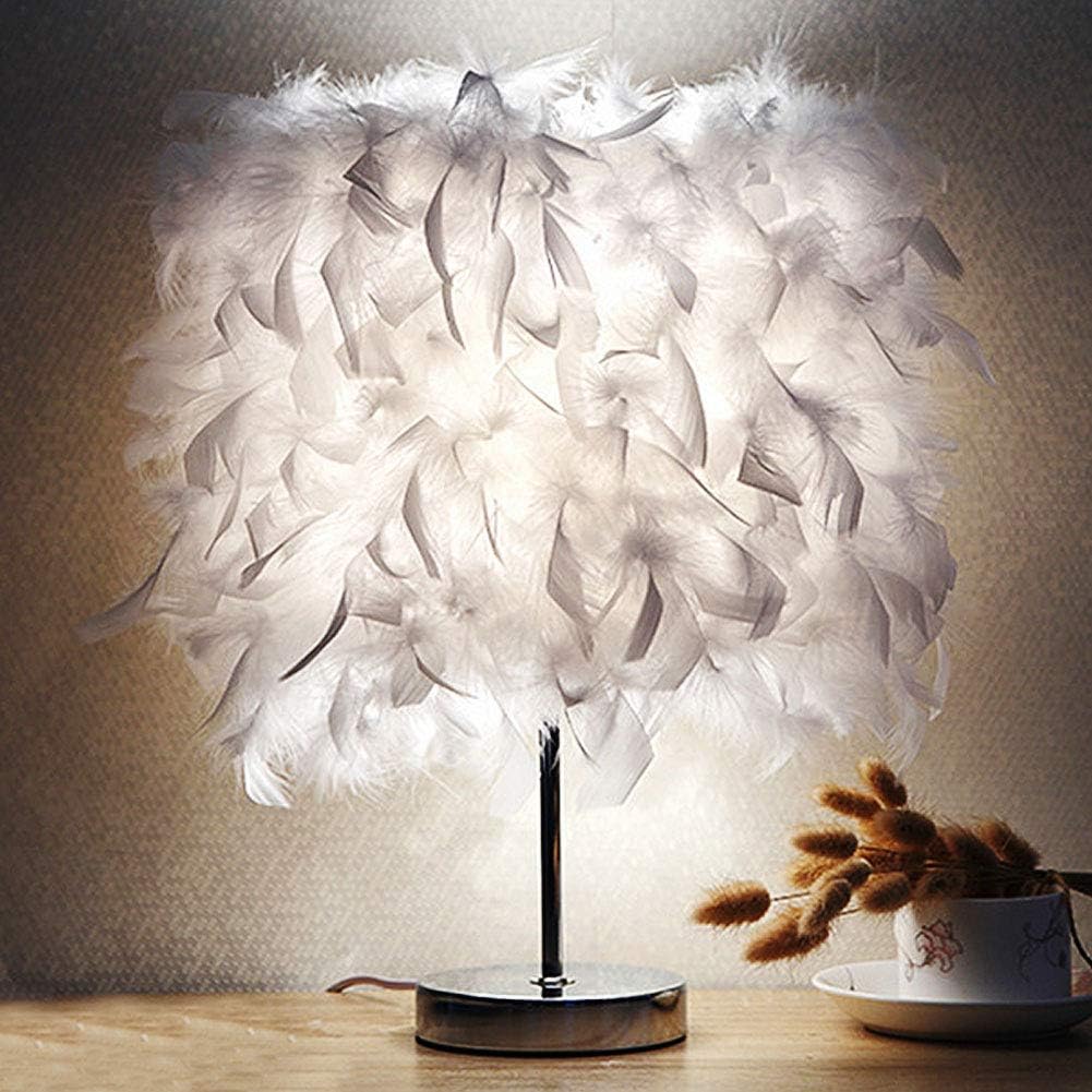 feather bedside lamp shade